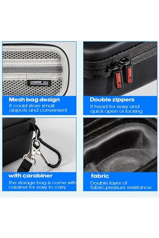 Besthome1 Insta360 X3 Siyah Pu Kamera Çantası, El Kayışı Ve Dağcı Kanca Siyah