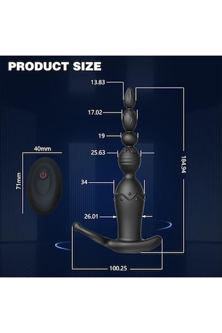 Red Fox Telefon Kontrollü Anal Vibratör Ve Penis Halkası Siyah