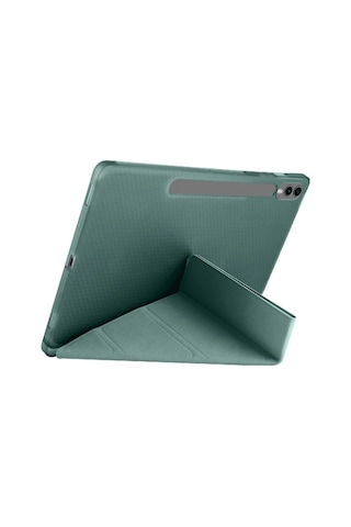 Samsung Uyumlu Galaxy X510 Tab S9 Fe 11 Kılıf Kalemlikli Mars Tablet Kılıfı - Koyu Yeşil Arka Kapak