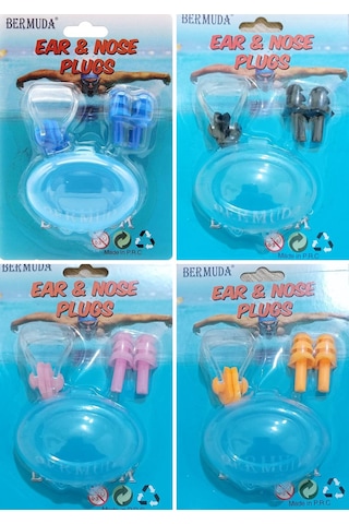 Bermuda Silikon Kulak Tıkacı ve Burunluk Set Siyah