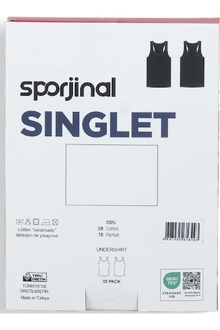 Sporjinal Erkek Siyah 2'li Atlet Bau-p223 Çok Renkli