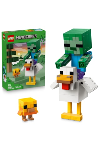 LEGO® Minecraft® Tavuk Jokey 21582 - 9 Yaş ve Üzeri Çocuklar için 3 Figür İçeren Yaratıcı Oyuncak Yapım Seti (344 Parça)
