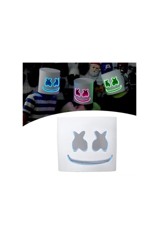 Geekyou Kırmızı Led Işıklı Dj Maskesi - Eva Malzeme, Ayarlanabilir, Halloween/partiler İçin Pil Yok