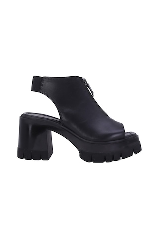 Albishoes Albini 2610911 Hakiki Deri Kadın Topuklu Sandalet Siyah