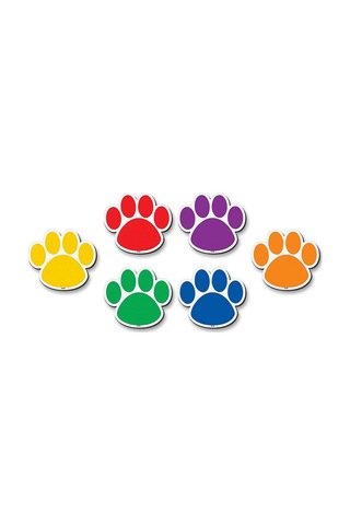 Teacher Created Resources Magnetic Accents, Colourful Paw Prints 77207.0 Açık Gri