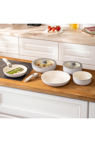 Emsan Easy Click 9 Parça Tencere Seti Gri