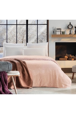 Özdilek Prestige Embos Çift Kişilik Battaniye 220x240 -cameo Rose Gül