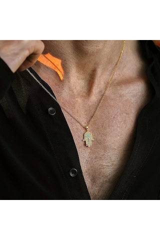 İpek Silver 925 Ayar Gümüş Fatma Ananın Eli Unısex Kolye Gümüş