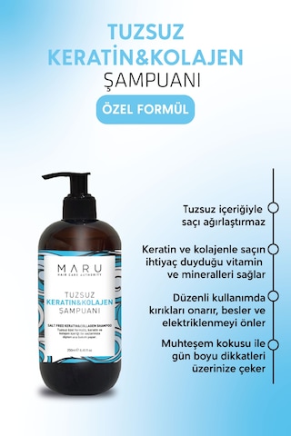 Maru Tuzsuz Kolajen Ve Keratin İçerikli Besleyici Şampuan 250 Ml