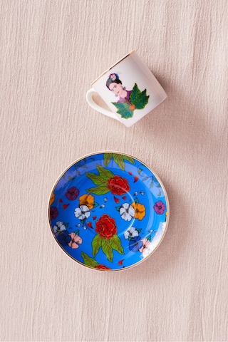 Karaca Frida Kahve Fincanı Ve Tabağı Mavi 90 Ml