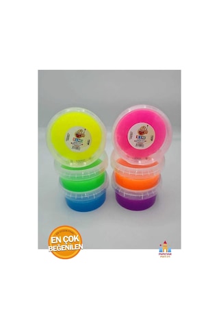 1 Adet Hazır Slime Yuvarlak Kutu - Renkli Ve Eğlenceli Slime Keyfi İçin Pratik Çözüm Çok Renkli