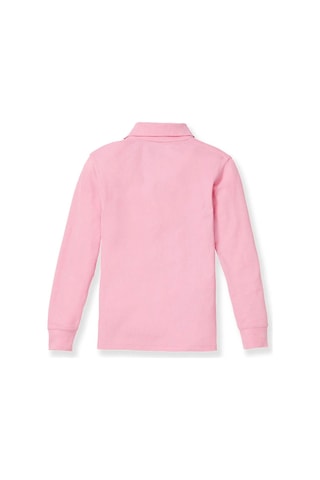 Tezzgelsin Erkek Çocuk Uzun Kol Polo Yaka Okul T-shirt Pembe