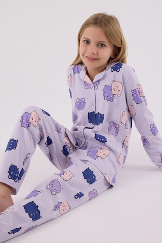 Rolypoly Kız Çocuk Gömlek Pijama Lila-1759 Lila