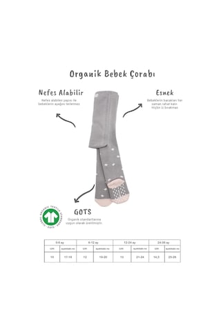 Tekli Puan Kaymaz Havlu Külotlu Çorap Gri Çok Renkli