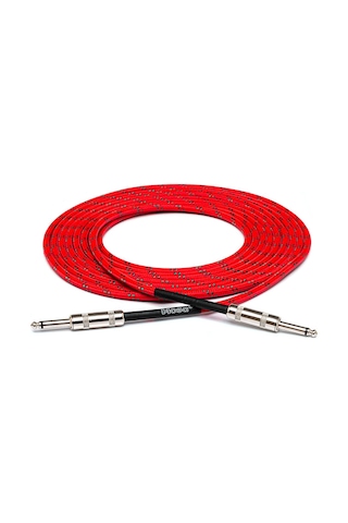 3gt18c3 Kumaş Gitar Kablosu Kırmızı/yeşil 1/4" Ts - 1/4" Ts