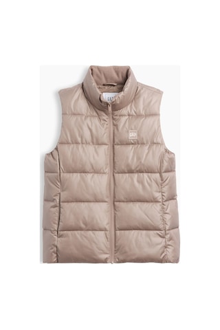 Gap V-frch Logo Lw Puffer Vest Kadın Bej Yelek 910105008
