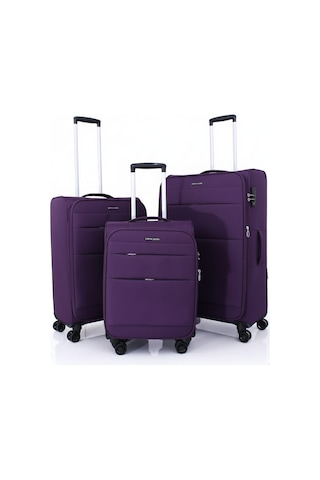 Pierre Cardin 4200 3'lü Set Ultra Light Hafif Lüx Kumaş Tekerlekli Valiz Renkli