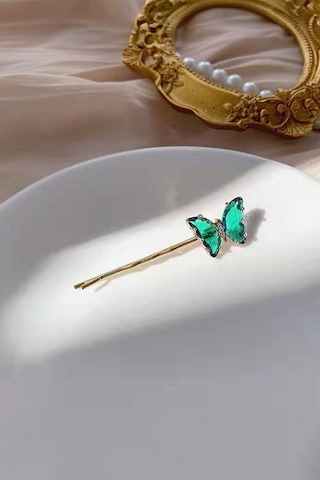 Chavin Kelebek Yeşil Taşlı Gold Bayan Toka Eh22ys Yeşil