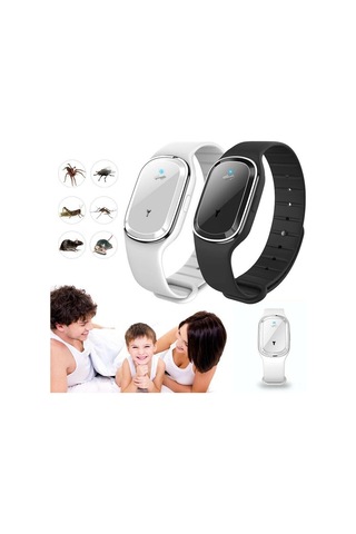 Kangvka Pembe Ultrasonik Sivrisinek Kovucu Bileklik Saatli Usb Şarjlı Doğal Yağlı Tabanlı Yenilikçi M2 2. Nesil