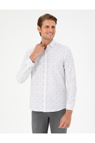 Pierre Cardin Erkek Gömlek Desenli 50298170-vr051 Turuncu
