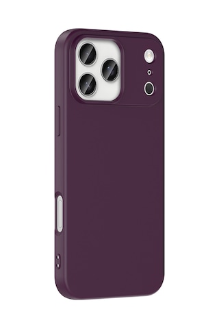 Apple Uyumlu iPhone 17 Pro Kılıf Mara Lansman İç Yüzeyi Kadife Kılıf Koyu Mor