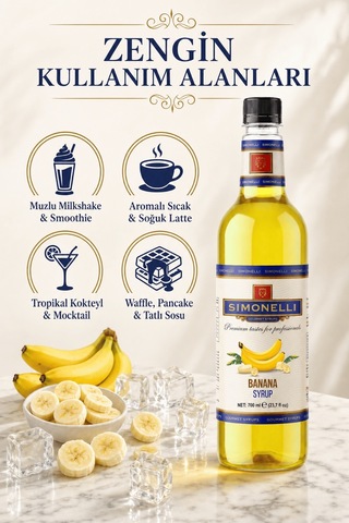 Simonelli Muz Kahve Şurubu 700 ML + Pompa