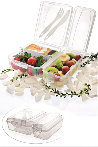 Buffer Takeaway Ergonomik Asorti Çatal Bıçaklı Pratik Yoğurt Saklama Kabı Çok Renkli