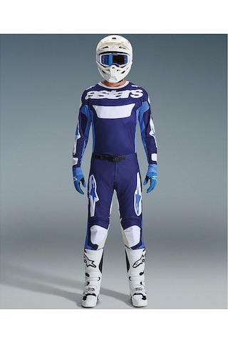 Alpinestars Racer Riway Off-road Motosiklet Pantolonu Mavi Beyaz