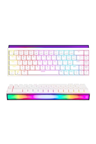 Rgb Işıklı Gaming Oyuncu Klavyesi - Kompakt Kablolu Mekanik Hisli Klavye, Renkli Led Aydınlatmalı, Türkçe Q Klavye