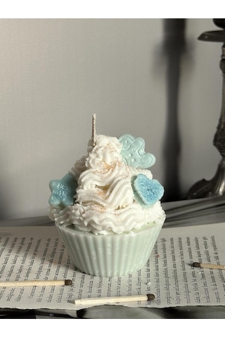 Cupcake Model Krema Dekoratif Pasta Mumu Turkuaz