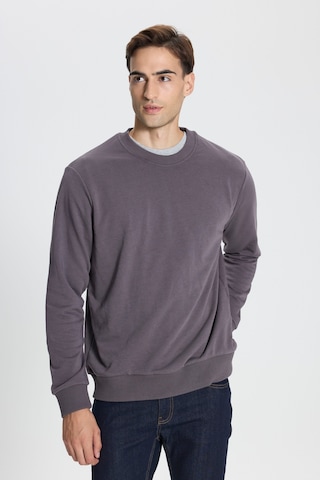 George Henry Standart Fit Normal Kesim Pamuklu Bisiklet Yaka Sweatshirt Koyu Gri