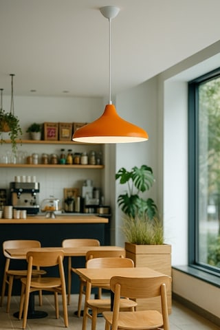 Nil Turuncu Renk Özel Tasarım Modern Dekoratif Cafe Sarkıt Cafe - Mutfak Tekli Avize Turuncu