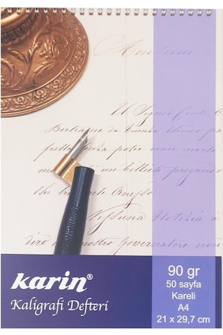 Karin Kaligrafi Defteri Kareli A4 90 Gr 50 Yp.