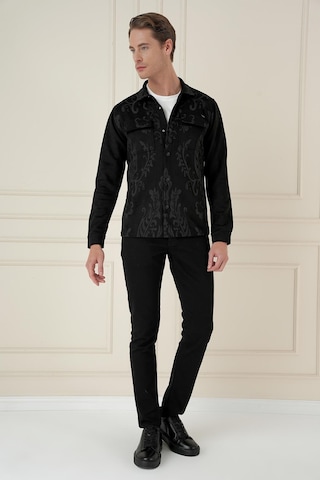 Efor G 1578 Slim Fit Siyah Klasik Gömlek Siyah