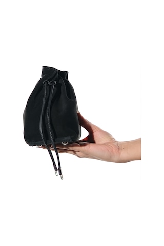 Luvishoes Loura Siyah Süet Hakiki Deri Kadın Kol Çantası