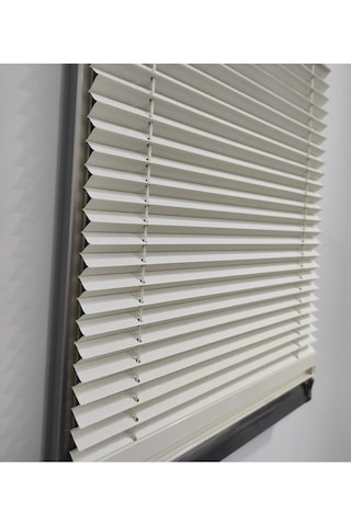 Plise Katlanır Cam Balkon Perdesi - Ofis Perdesi - Mutfak Perdesi - Salon Perdesi Krem Krem