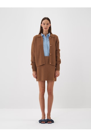 Camel Doğal Yün Dokulu Regular Fit Etek 851069 CAMEL