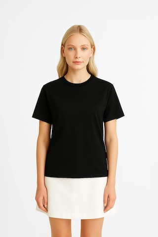 Markapia Woman Kadın %100 Pamuk Basic T-shirt Siyah