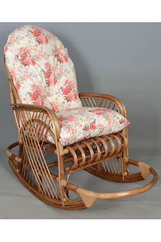 Sallanan Koltuk Sandalye Minderi Akdağ Bambu Kırmızı Çiçekli