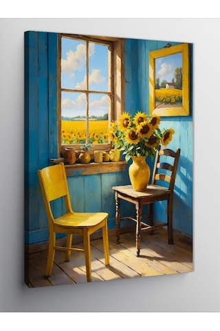 Kanvas Tablo Pencere Yanında Güneş 50cmx70cm