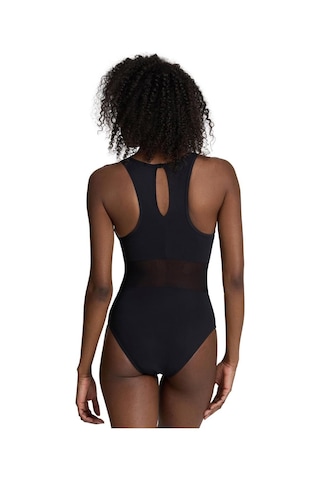 Arena Mesh Panels Swimsuit Vent Kadın Siyah Yüzücü Mayosu 006658500