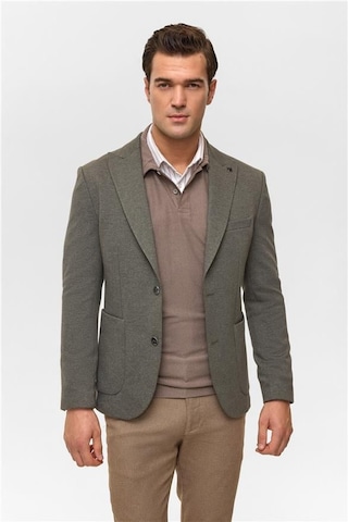 Haki Slim Desenli Mono Yaka 6 Drop Ceket Haki