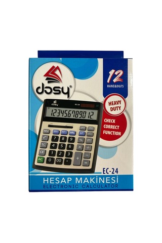 Dosy Hesap Makinesi Masa Üstü Büyük Boy 12 Hane Ec-24 Çok Renkli