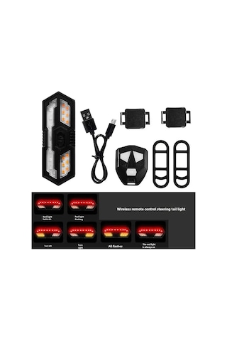 Youtek Usb Şarjlı Akıllı Kumandalı Motosiklet Fren Lambası - Led Arka Fener, Sinyal Ve Korna Fonksiyonu, Su Geçirmez, Gece Kullanıma Uygun Siyah 5509