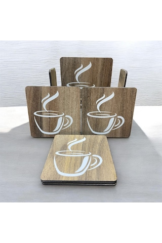 6 Lı Mdf Bardak Altlığı Sekoratif Ecceca1022 Karışık