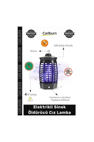 Özel Üretim Led Uv Mor Işık Teknolojili Profesyonel Taşınabilir Elektrikli Sinek Öldürücü Cız Lamba
