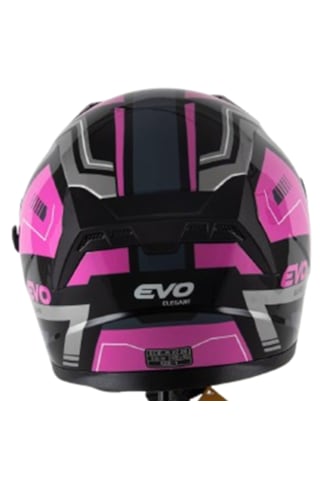 Evo Elegant Güneş Vizörlü Şeffaf Cam + Çenesiz Yarım Açık Kask Mor - Siyah