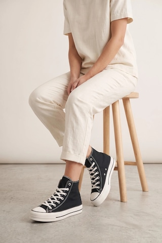 In Step Lena Siyah Kanvas Bağcıklı Bilekli Kadın Converse