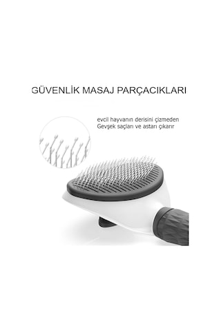 Havana Otomatik Pet Tarağı Pratik Temizlenen Tuşlu Evcil Hayvan Fırçası Gri