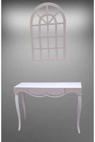 Dresuar CNC Çökertme Model Ahşap MDF Beyaz Lake Tabla Kayın Avangart Ayak El Yapımı Beyaz